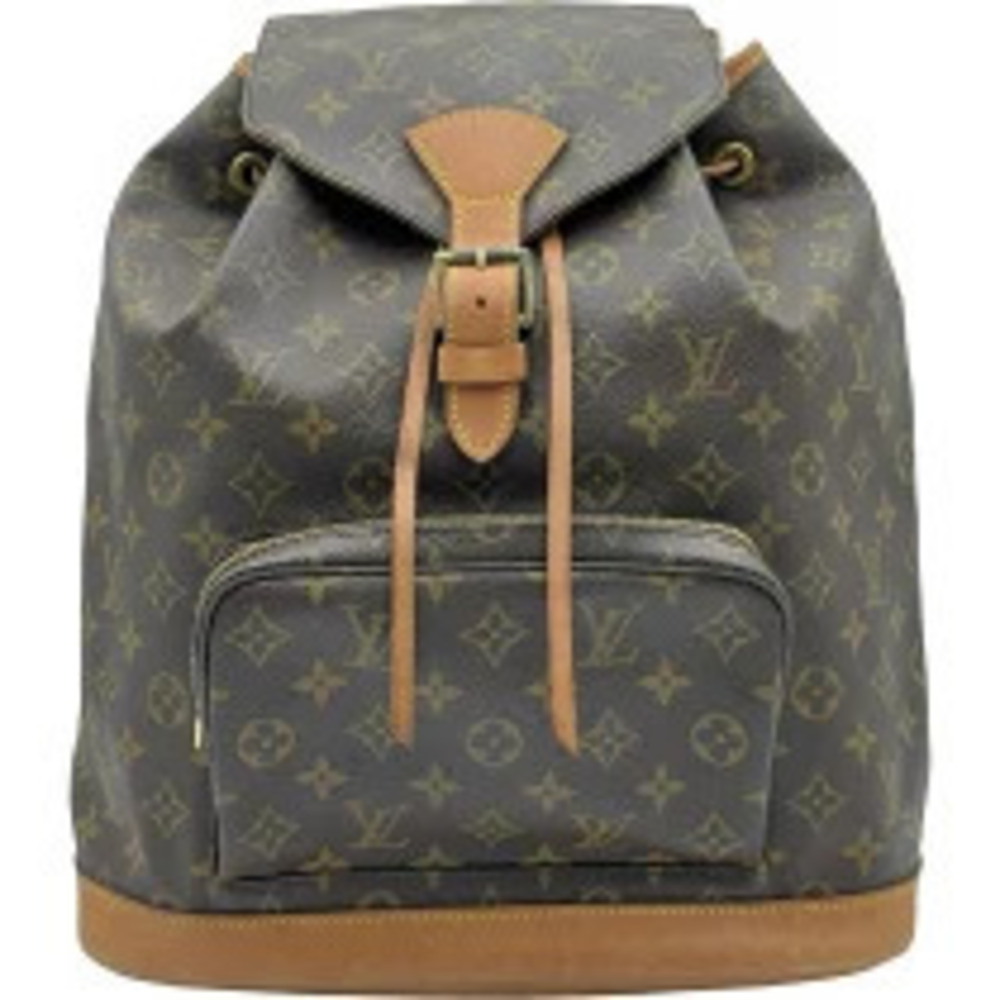 Louis Vuitton Montsouris Monogram Backpack Rucksack Daypack Canvas Leather Brown